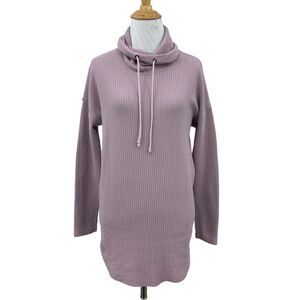 Lilla P Sweater Womens XS Dusty Lilac Waffle Knit Drop Cut Cowl Neck Pullover